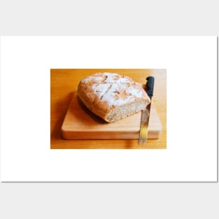 Sourdough on Chopping Board with Knife Posters and Art